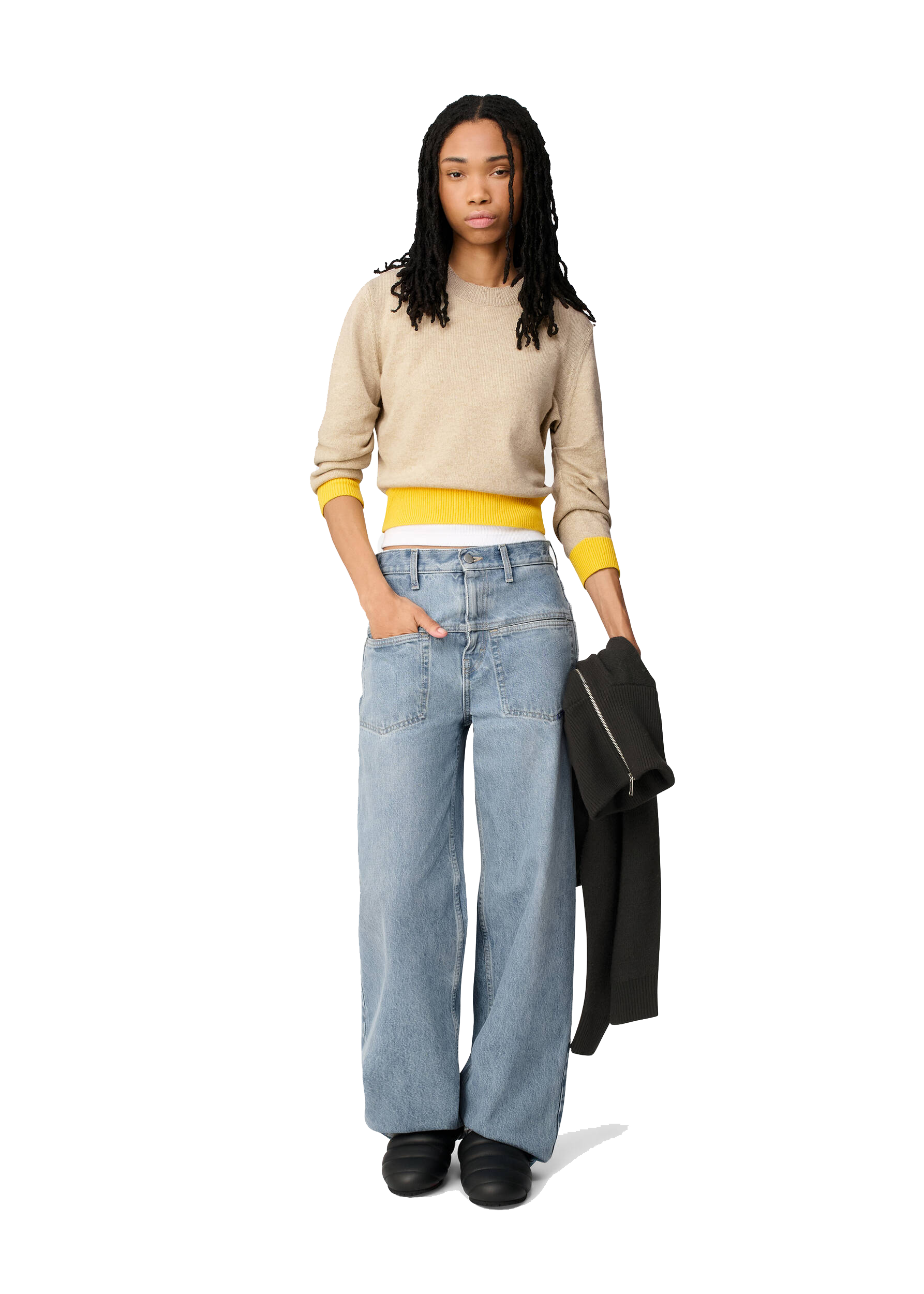 AXEL ARIGATO GATHERED SWEATER BEIGE/YELLOW