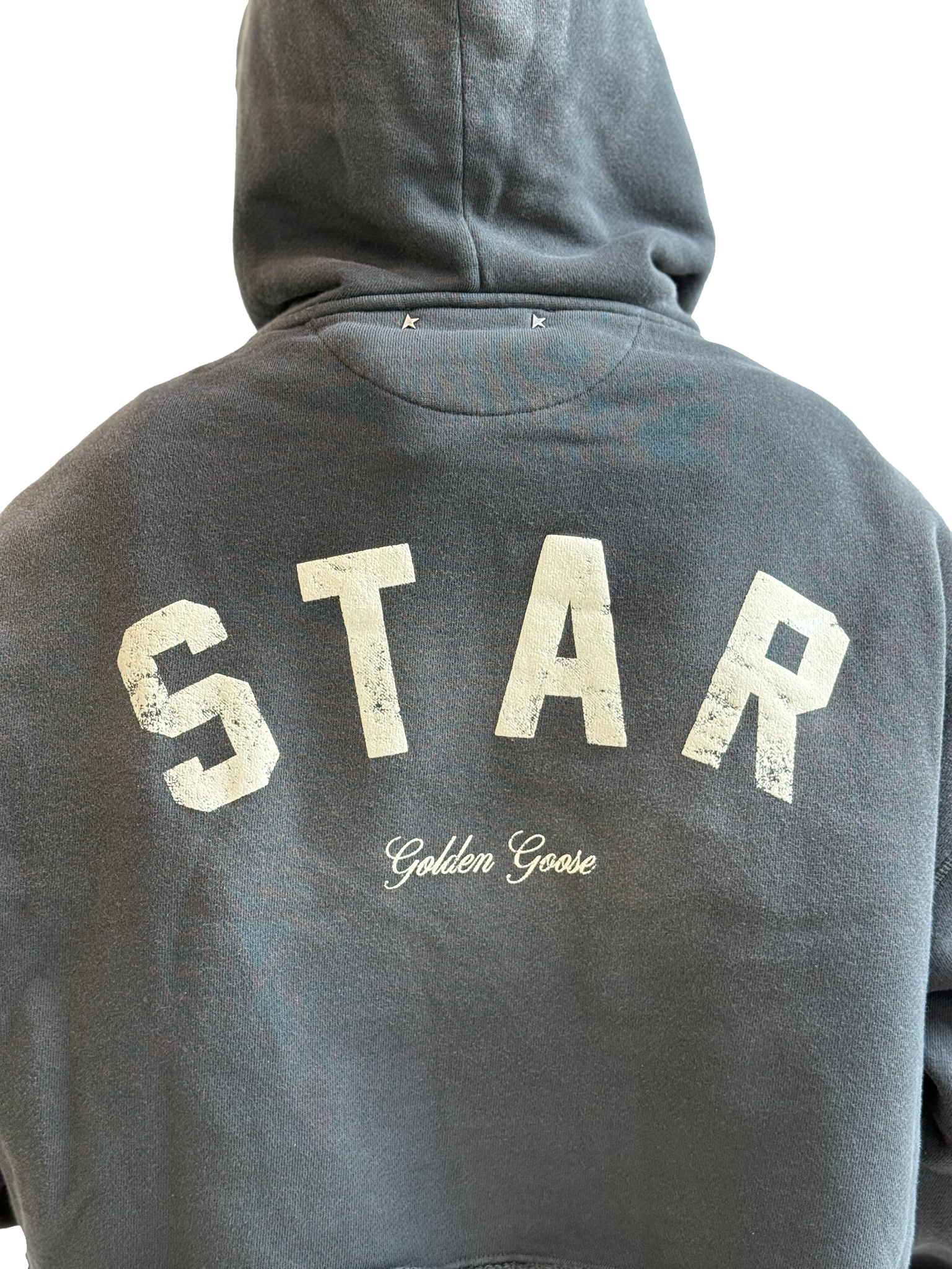 GOLDEN GOOSE OVERSIZED CROPPED HOODIE BLACK