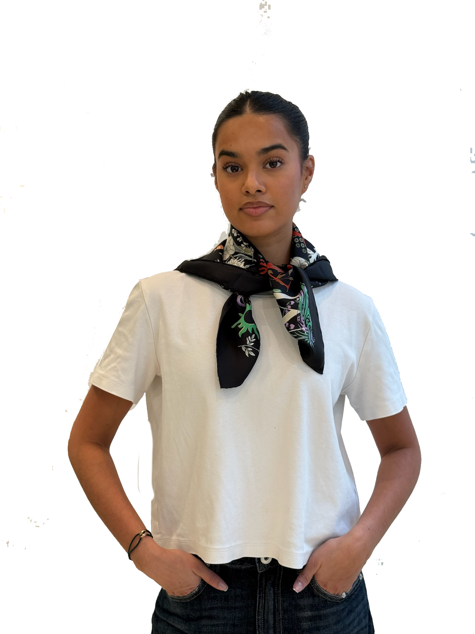 MANTERO FLORIDA KEYS SILK SCARF BLACK