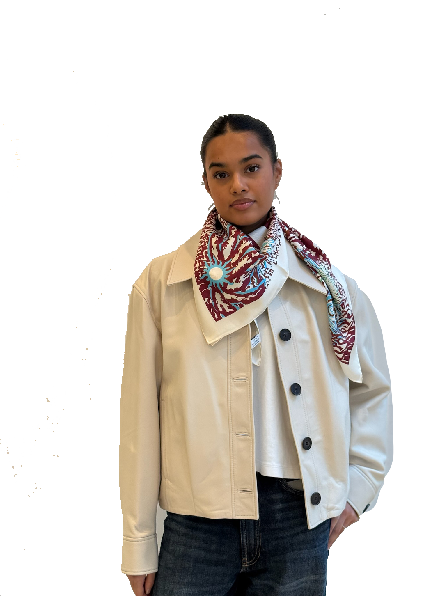 MANTERO HIDE AND SEEK 90 X90 WHITE BURGUNDY