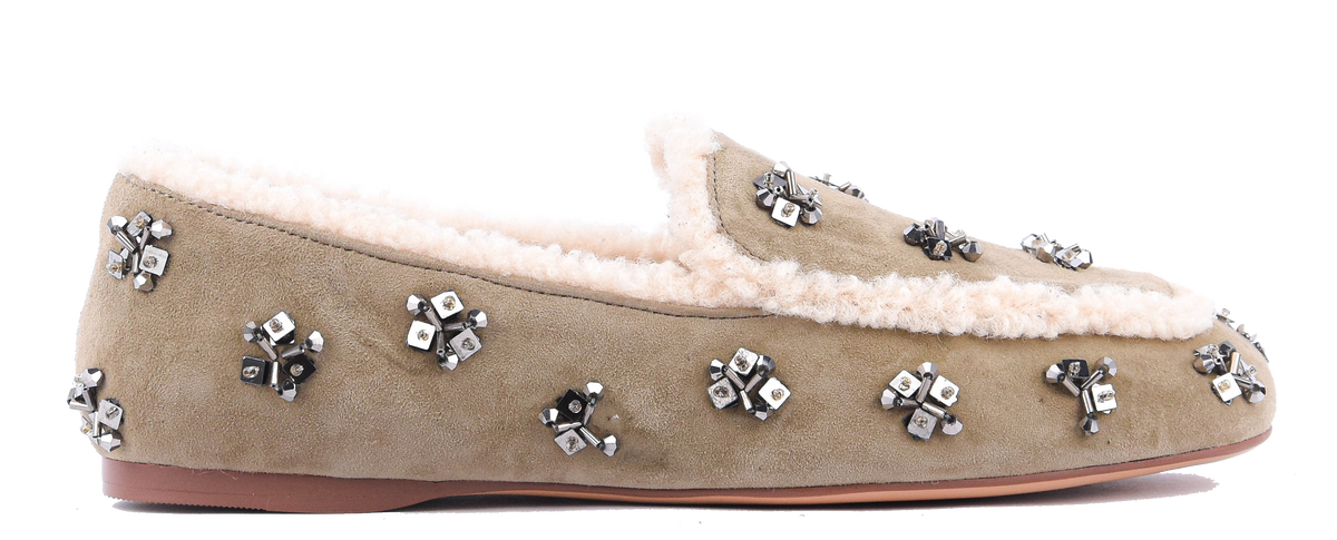 LOLA CRUZ  NIVEA LOAFERS LIGHT GREEN
