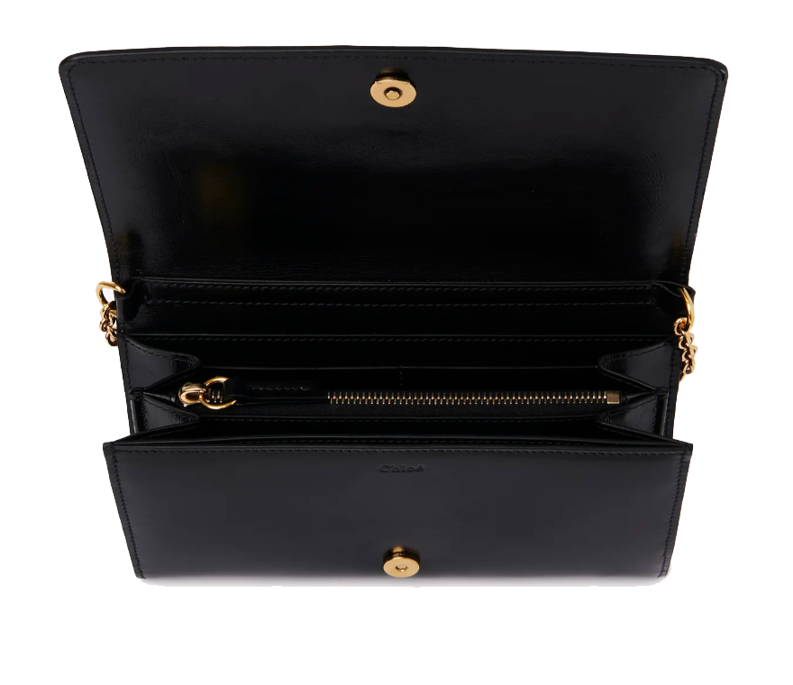 CHLOE ICONIC FLAP WALLET BLACK