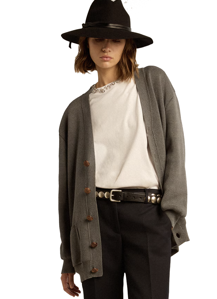 GOLDEN GOOSE CARDIGAN GREY