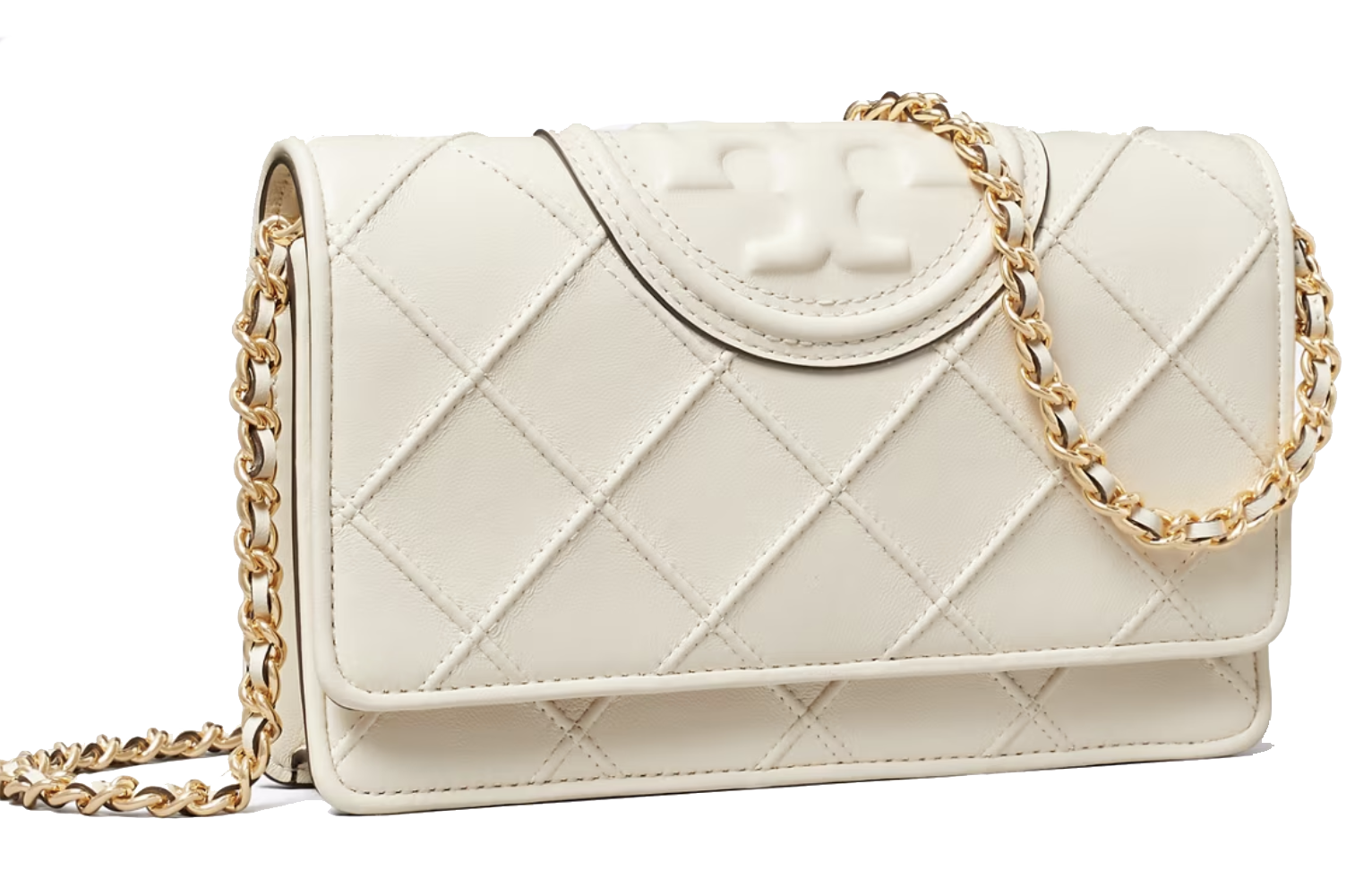 TORY BURCH FLEMING CHAINWALLET CREAM