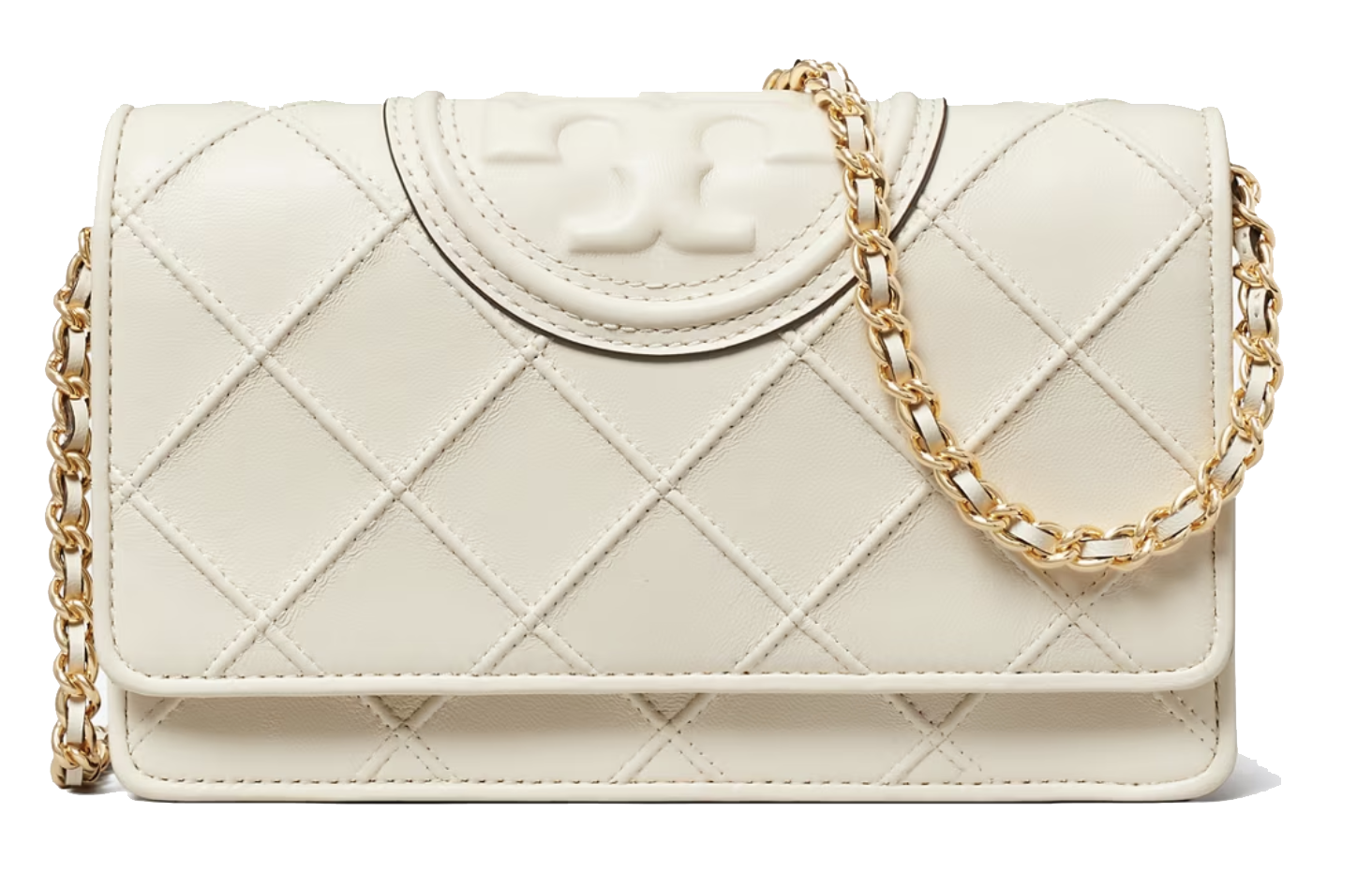 TORY BURCH FLEMING CHAINWALLET Cream