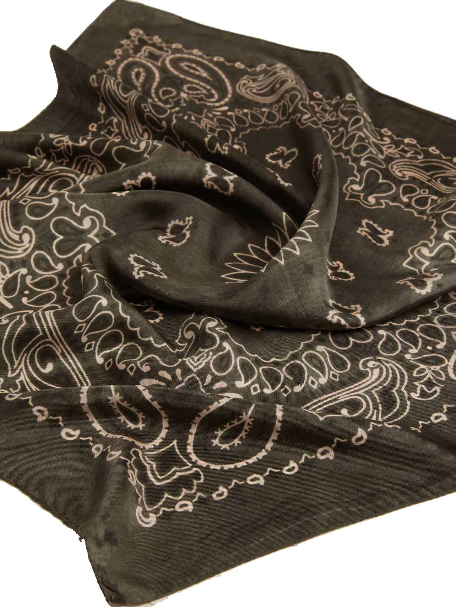 GOLDEN GOOSE PAISLEY SCARF GREEN