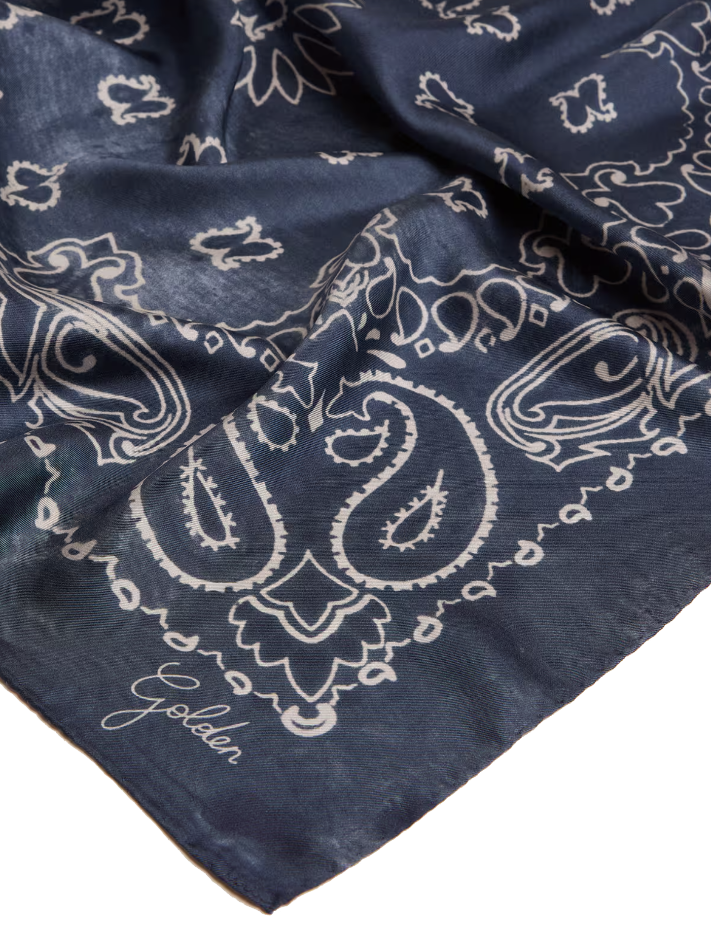 GOLDEN GOOSE PAISLEY SCARF BLUE