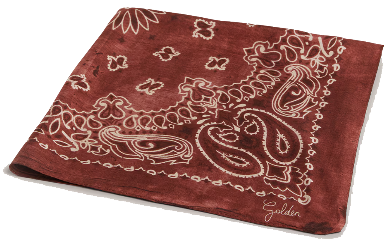 GOLDEN GOOSE PAISLEY SCARF RED