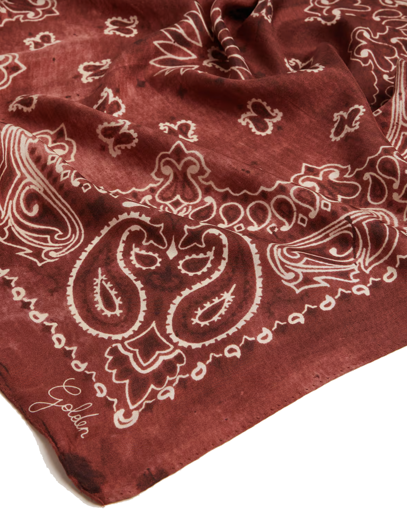 GOLDEN GOOSE PAISLEY SCARF RED