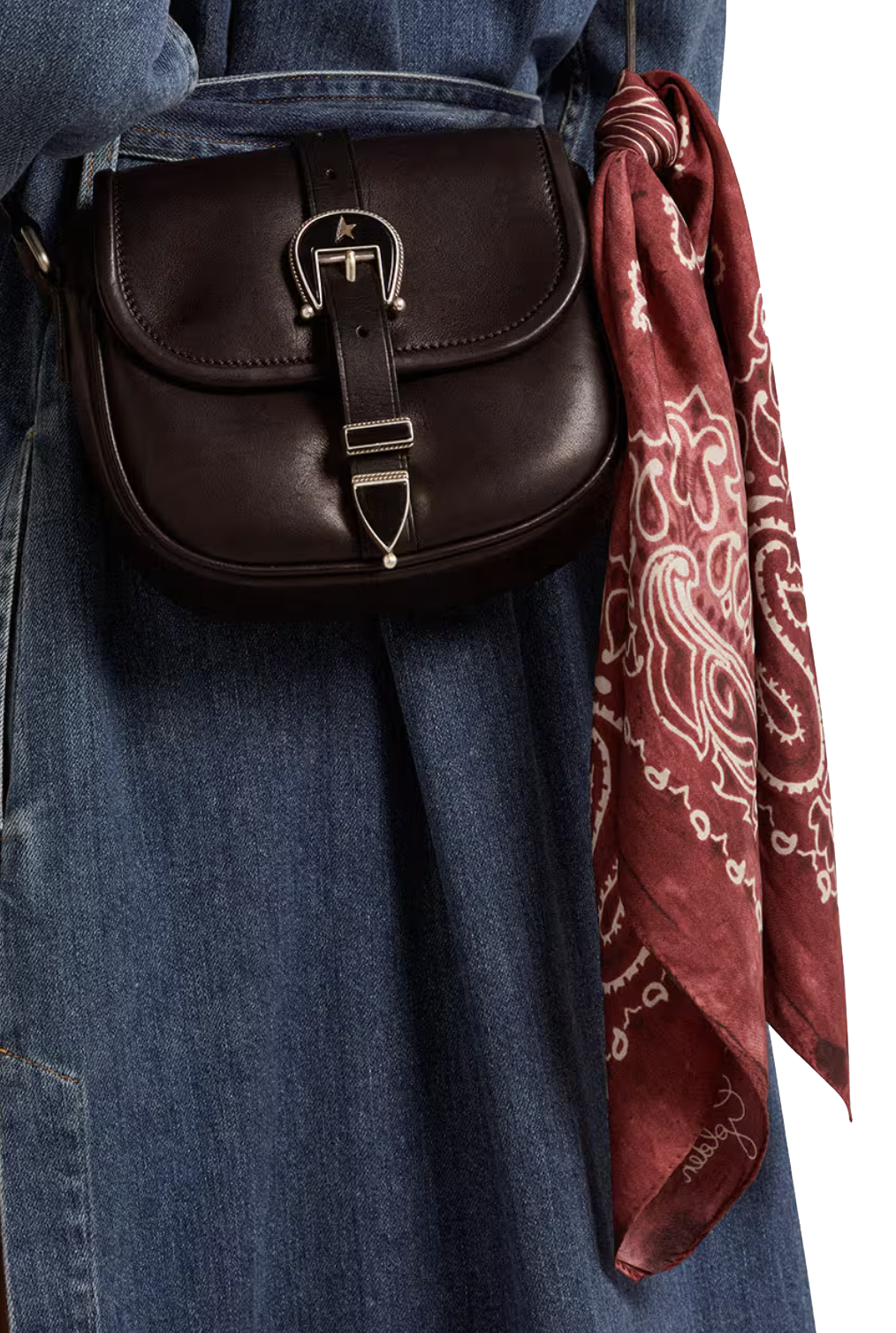 GOLDEN GOOSE PAISLEY SCARF RED