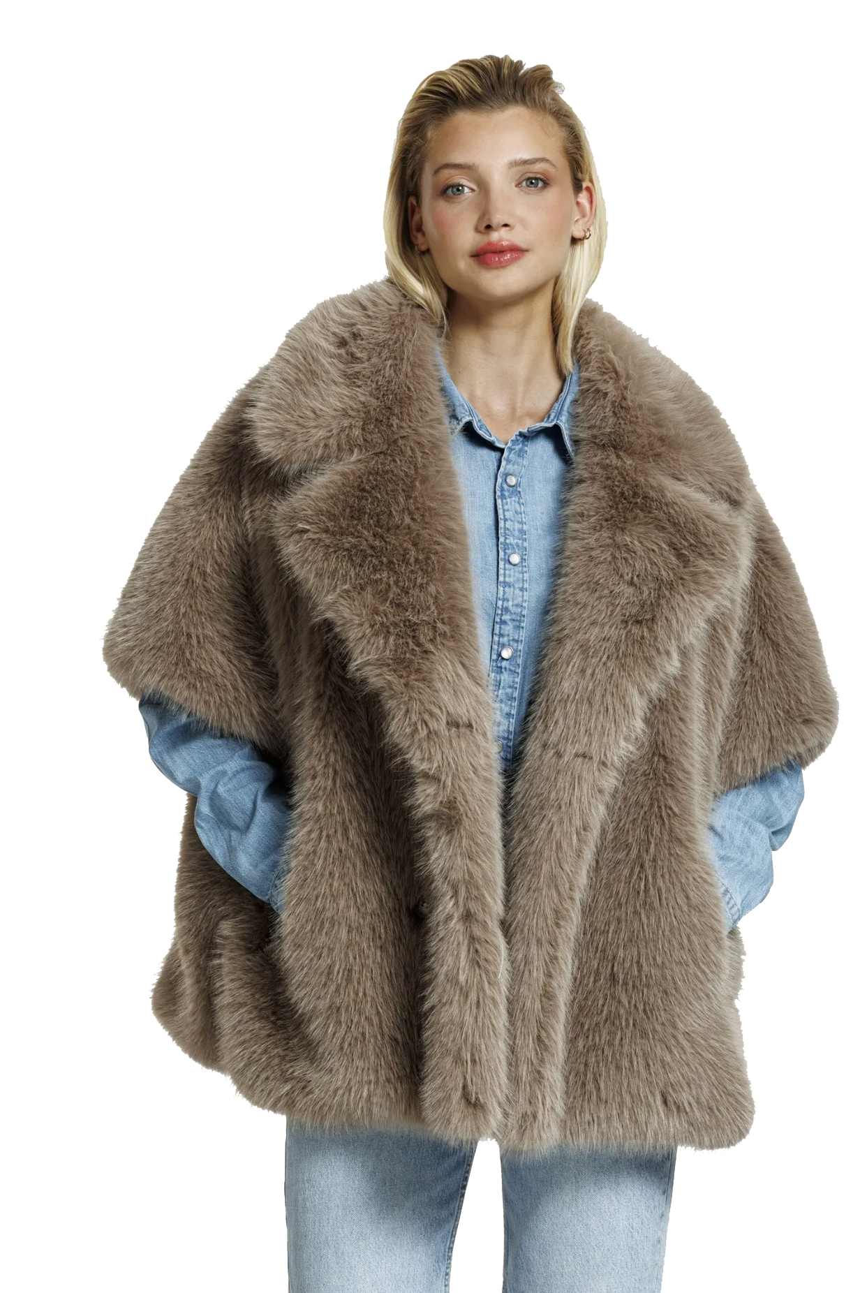 ALTER EGO ELIN CAPE FAUX TAUPE