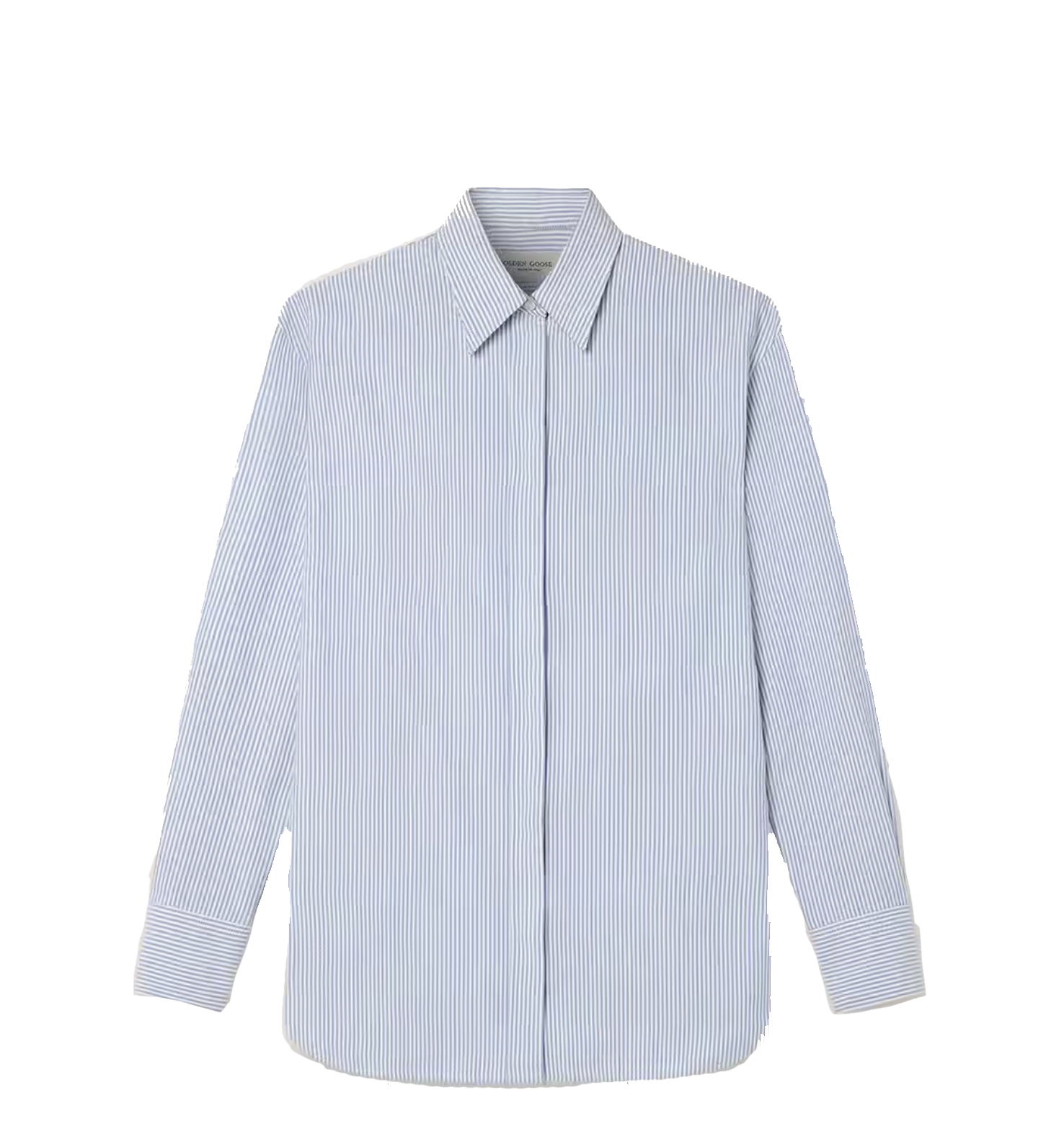 GOLDEN GOOSE BOYFRIEND SHIRT STRIPED BLUE WHITE