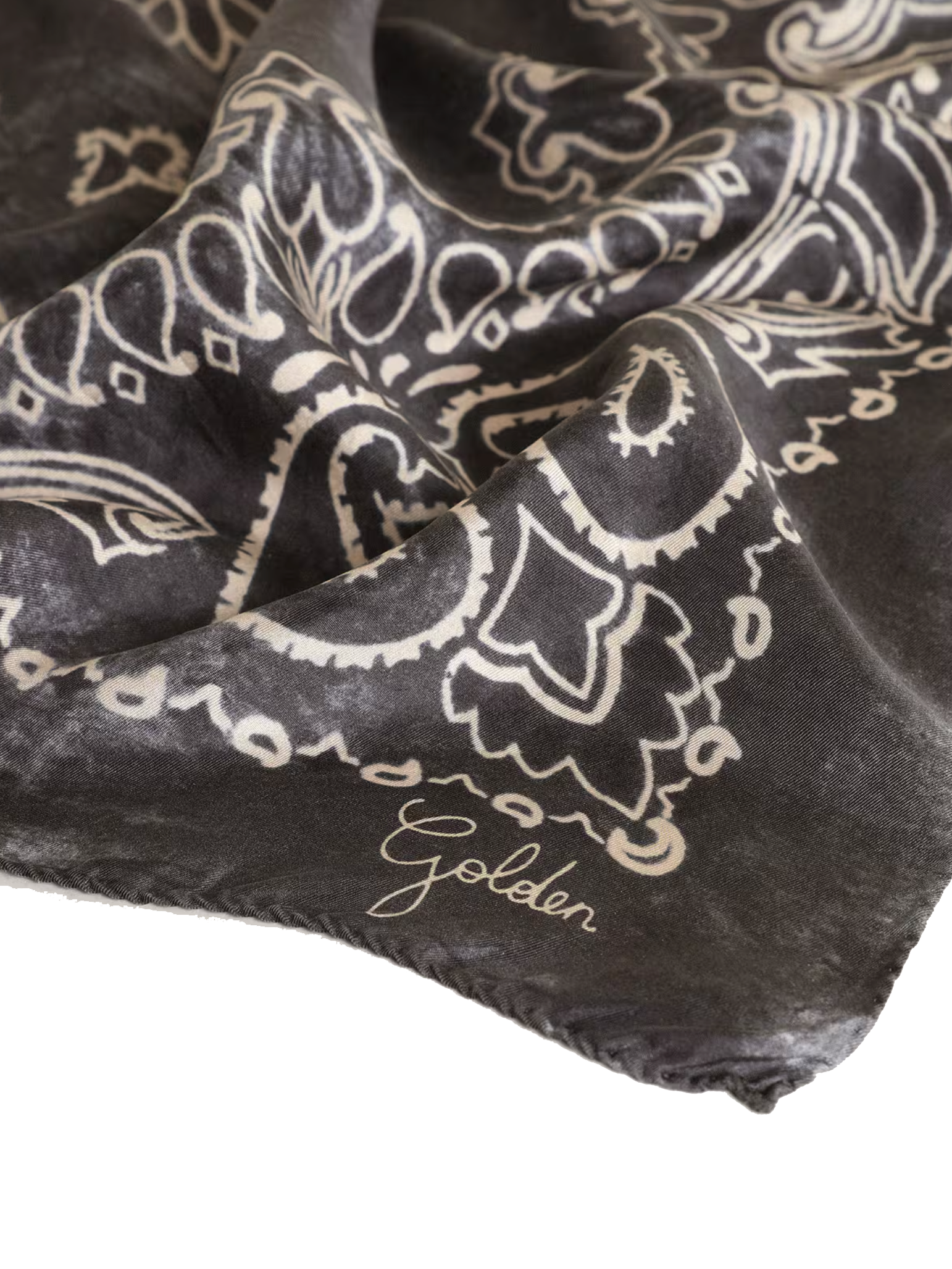 GOLDEN GOOSE SCARF ANTRACITE BLUE PAISLEY