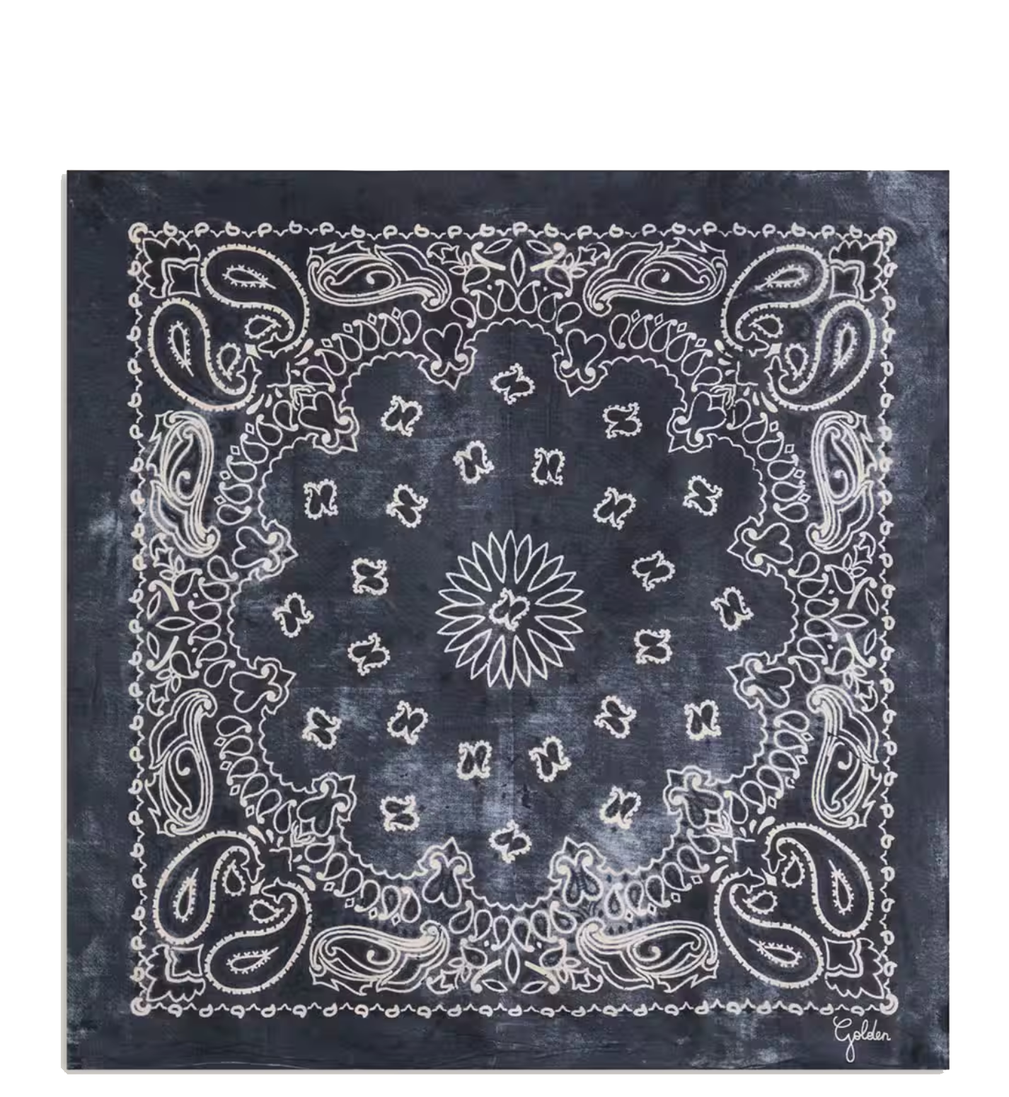 GOLDEN GOOSE SCARF ANTRACITE BLUE PAISLEY