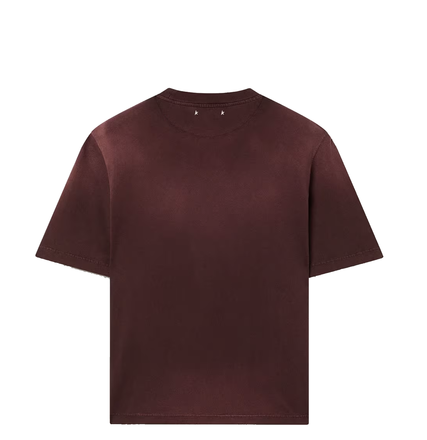 GOLDEN GOOSE T-SHIRT JERSEY LOGO BURGUNDY
