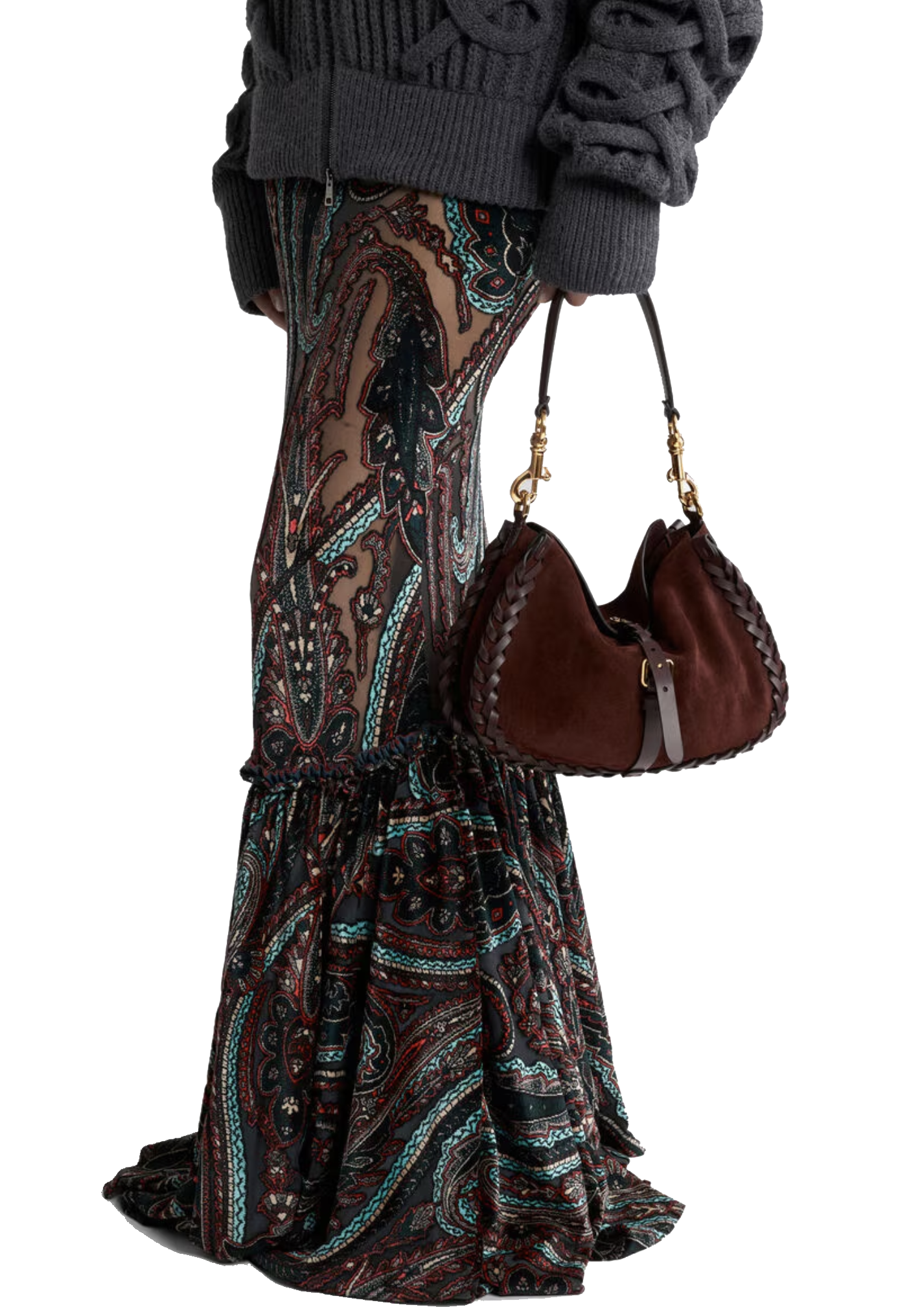 ETRO PONY BAG CROSSBODY MEDIUM BORDEAUX THREADS
