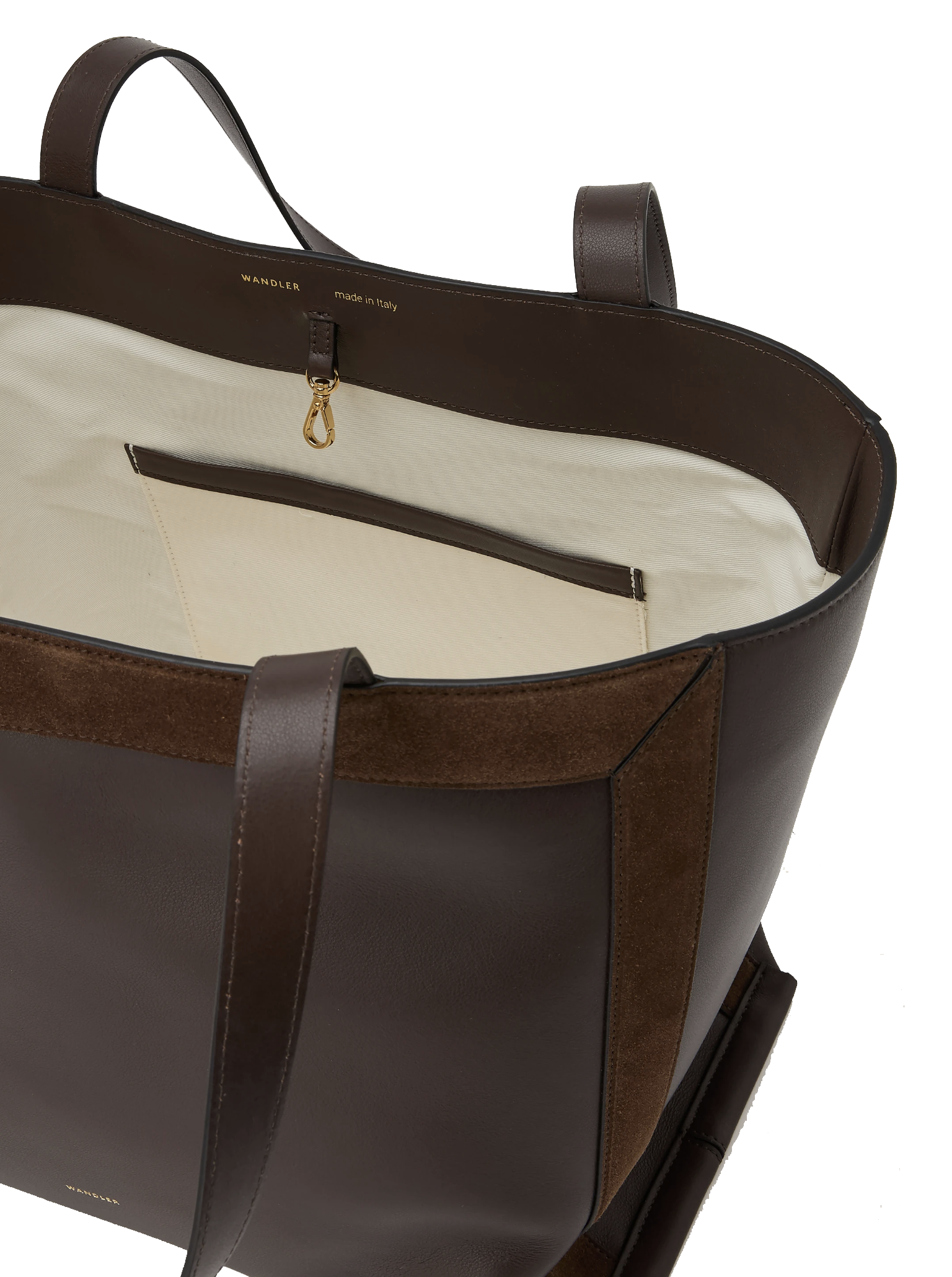 WANDLER IDA TOTE BAG MEDIUM PALISANDER SUEDE