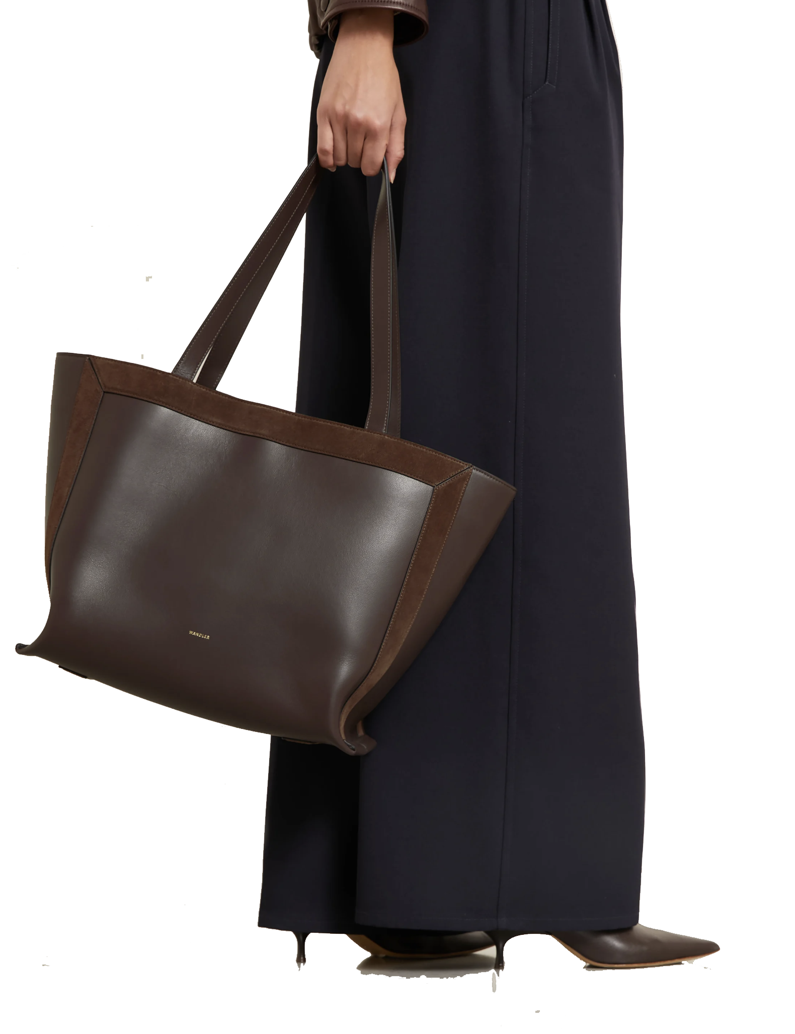 WANDLER IDA TOTE BAG MEDIUM PALISANDER SUEDE