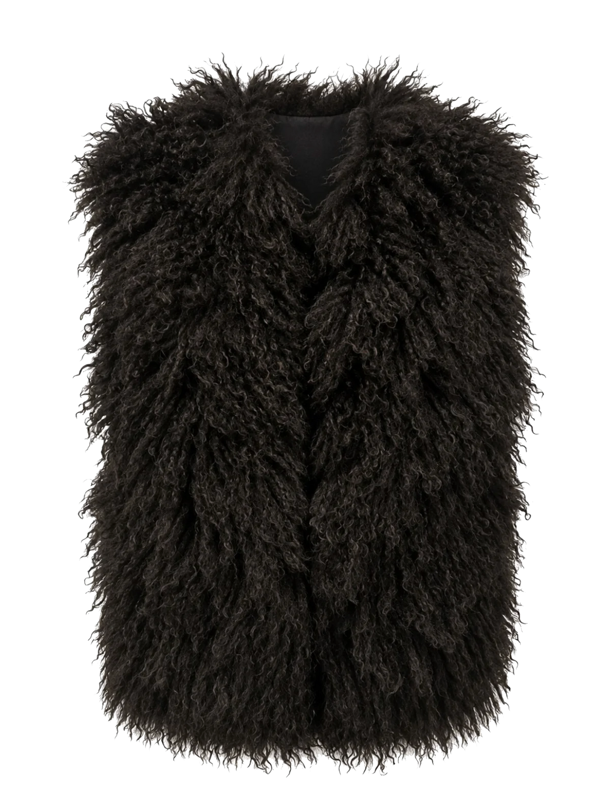 ALTER EGO SHIFU FAUX FUR GILET DARK BROWN