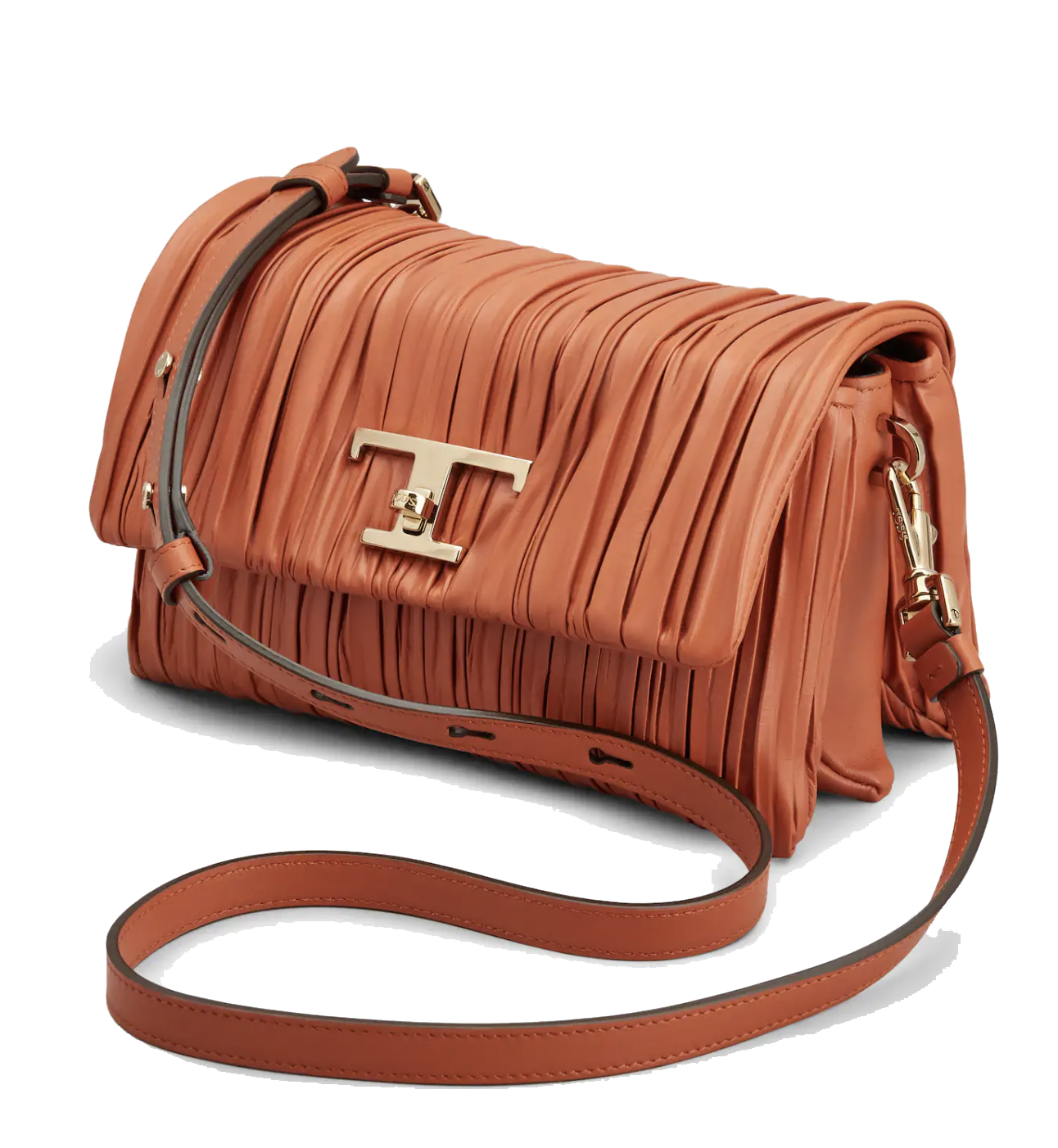 TODS T TIMELESS FLAP BAG ORANGE