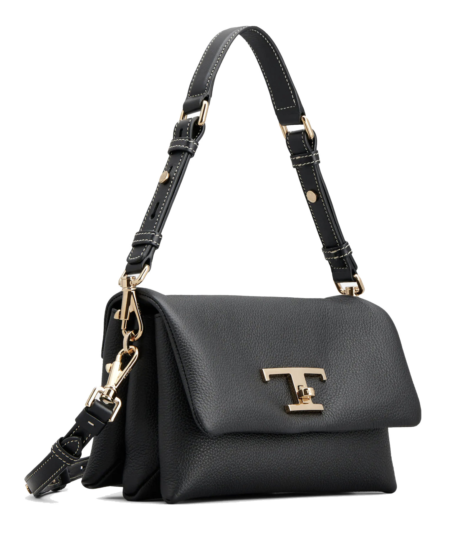 TODS T TIMELESS FLAP BAG BLACK