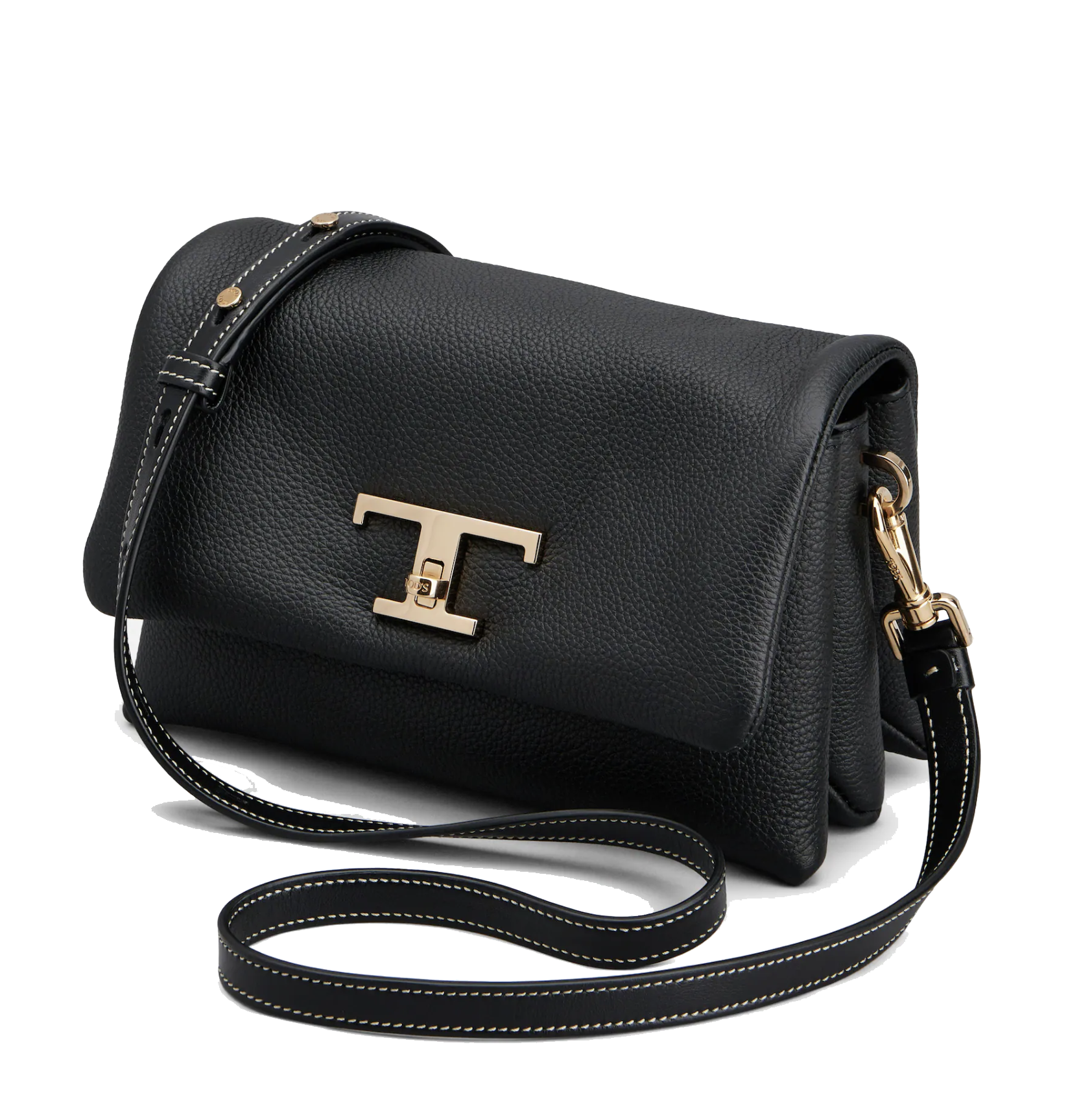 TODS T TIMELESS FLAP BAG BLACK