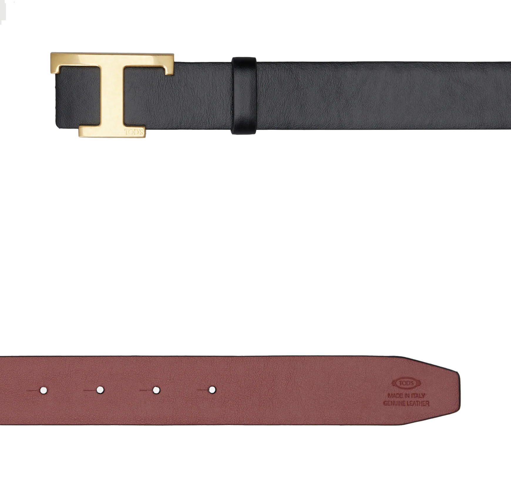 TODS T TIMELESS REVERSIBLE BELT BLACK RED