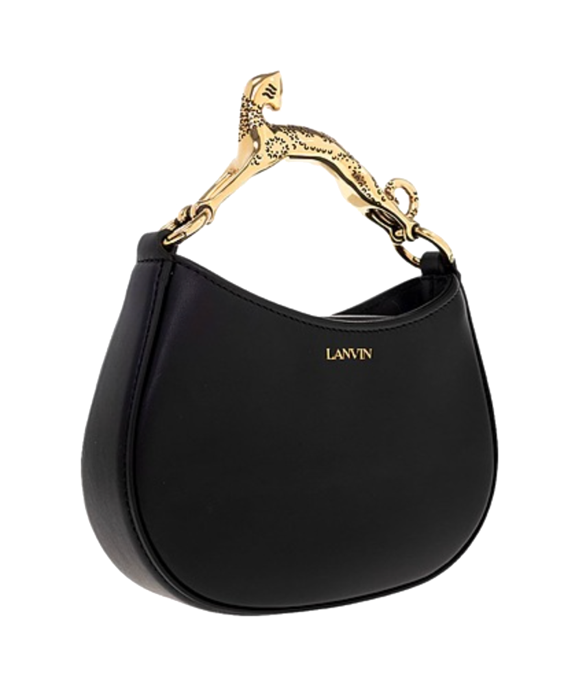 LANVIN HOBO NANO BAG CAT HANDLE BLACK