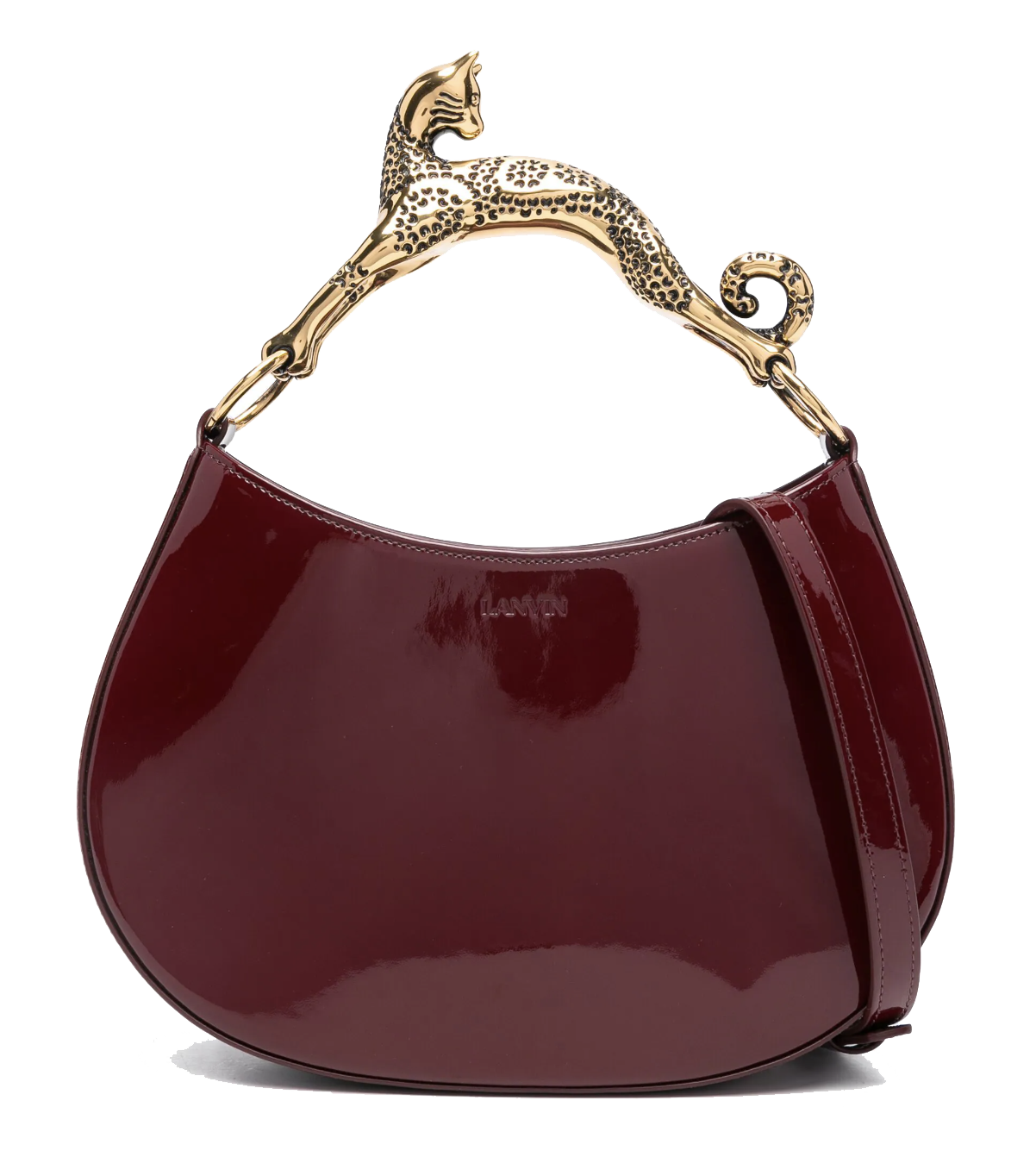 LANVIN HOBO BAG CAT HANDLE BORDEAUX