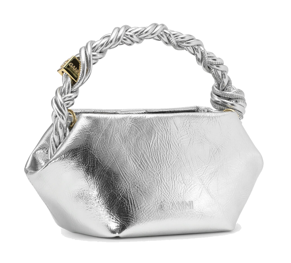 GANNI BOU BAG MINI SILVER