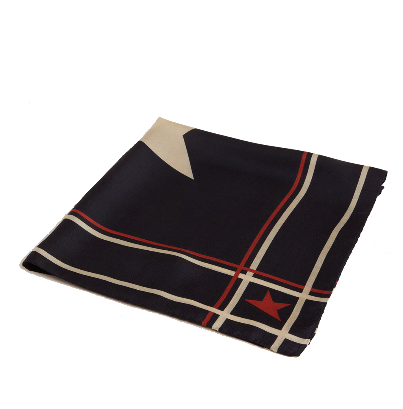 GOLDEN GOOSE SILK SCARF DARK BLUE