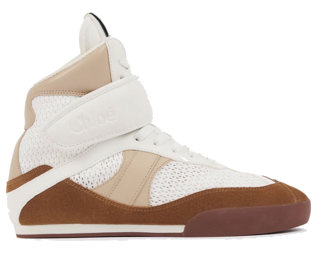 CHLOE KICK SNEAKER HIGH NATURAL BROWN