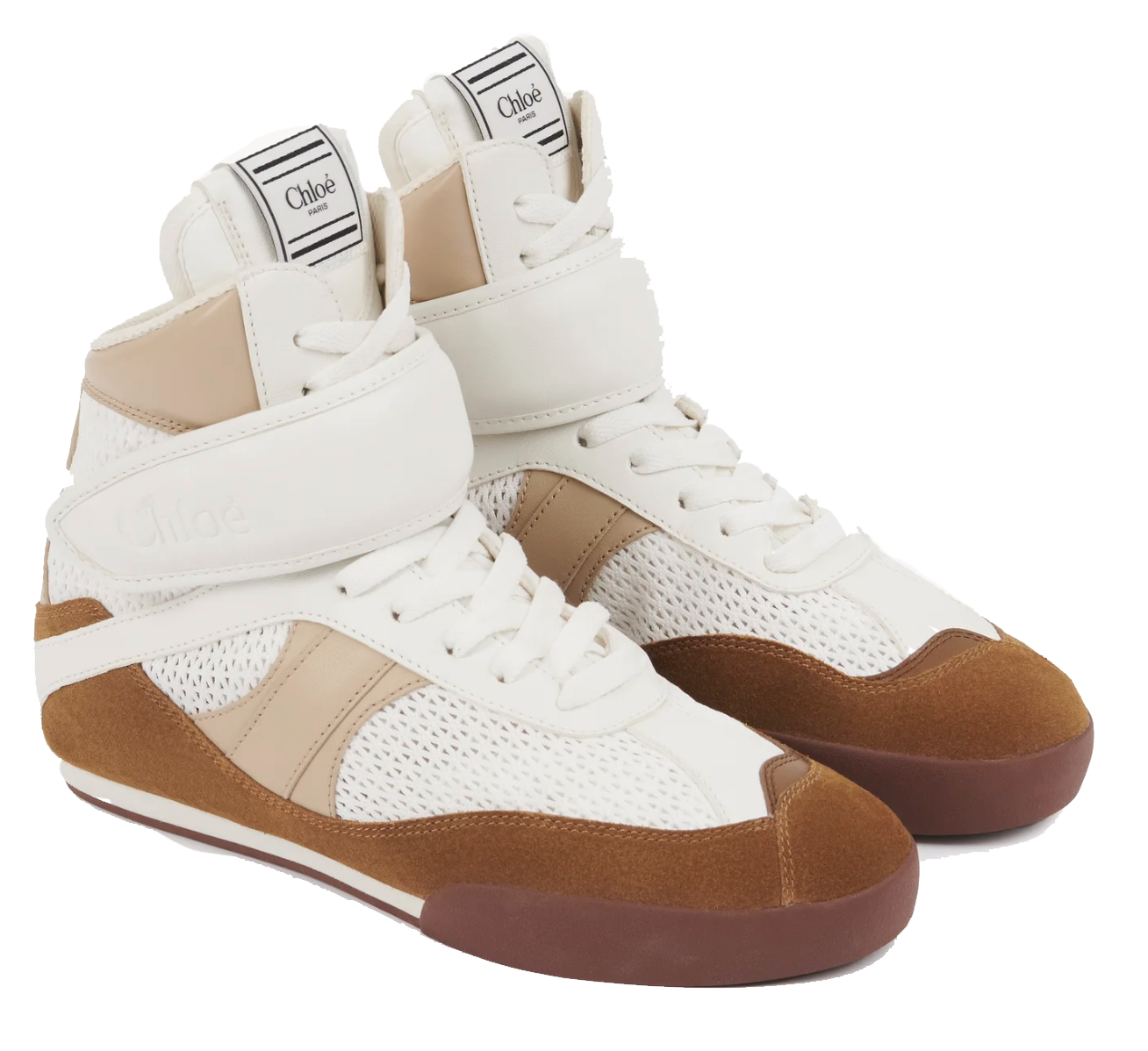 CHLOE KICK SNEAKER HIGH NATURAL BROWN