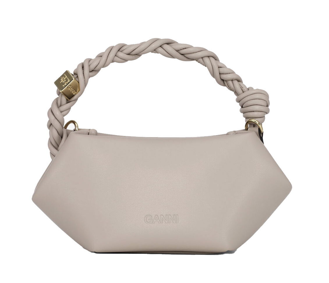 GANNI BOU BAG OYSTER GRAY MINI