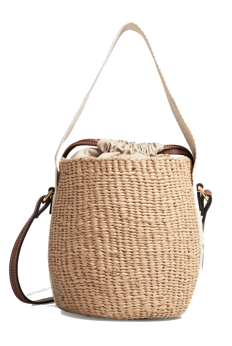 CHLOE WOODY BASKET WHITE SMALL