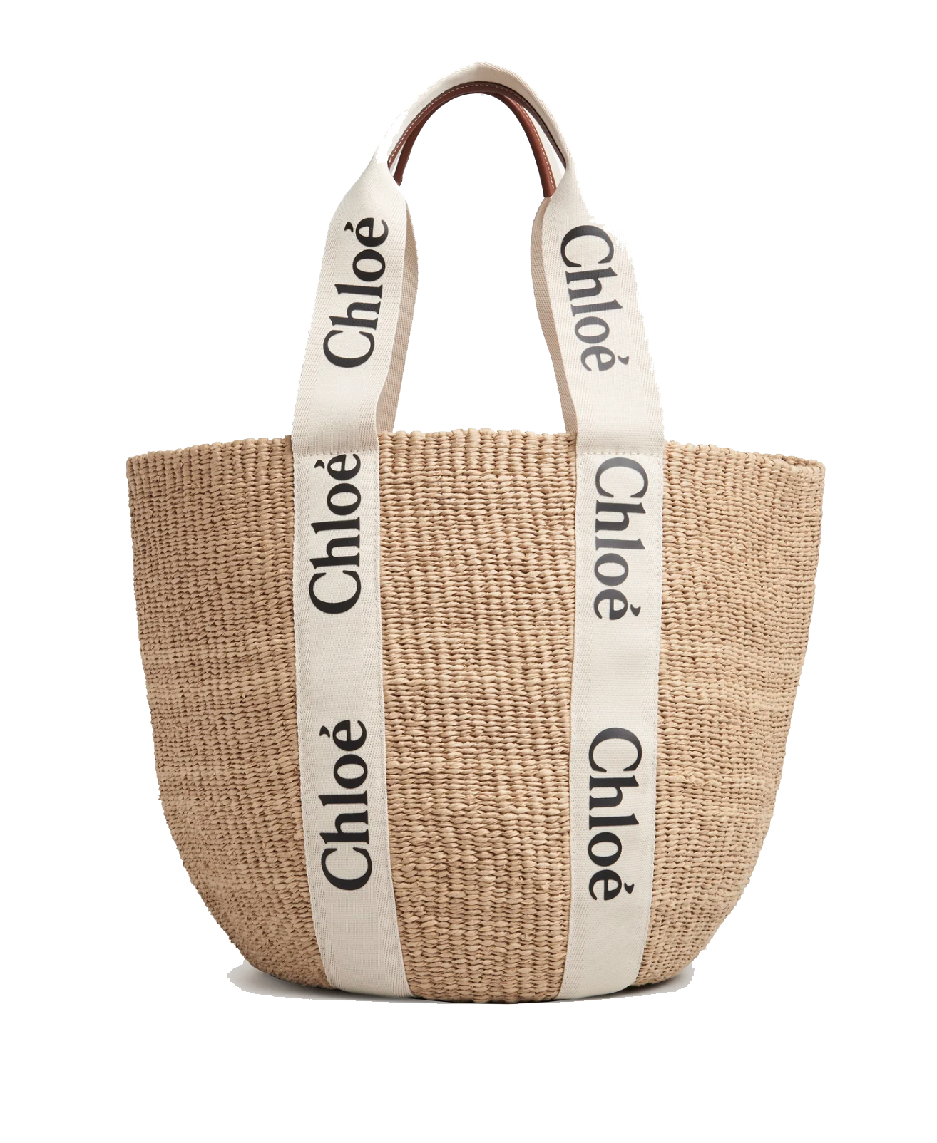 CHLOE WOODY LARGE BASKET WHITE