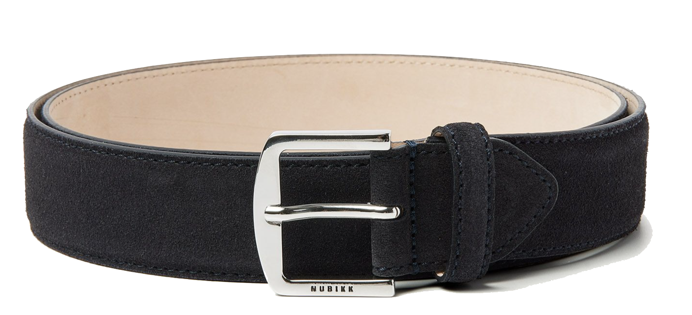 NUBIKK JAMES BELT NAVY SUEDE