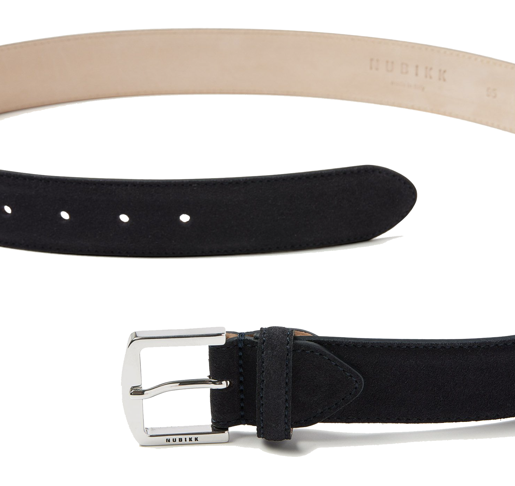 NUBIKK JAMES BELT NAVY SUEDE