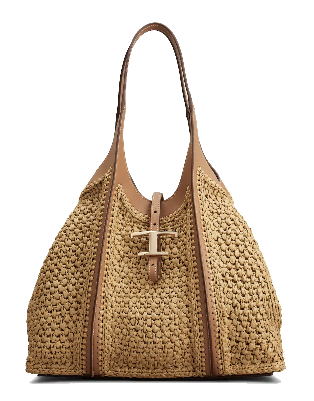 TODS T TIMELESS SHOPPER RAFFIA NATUREL MEDIUM