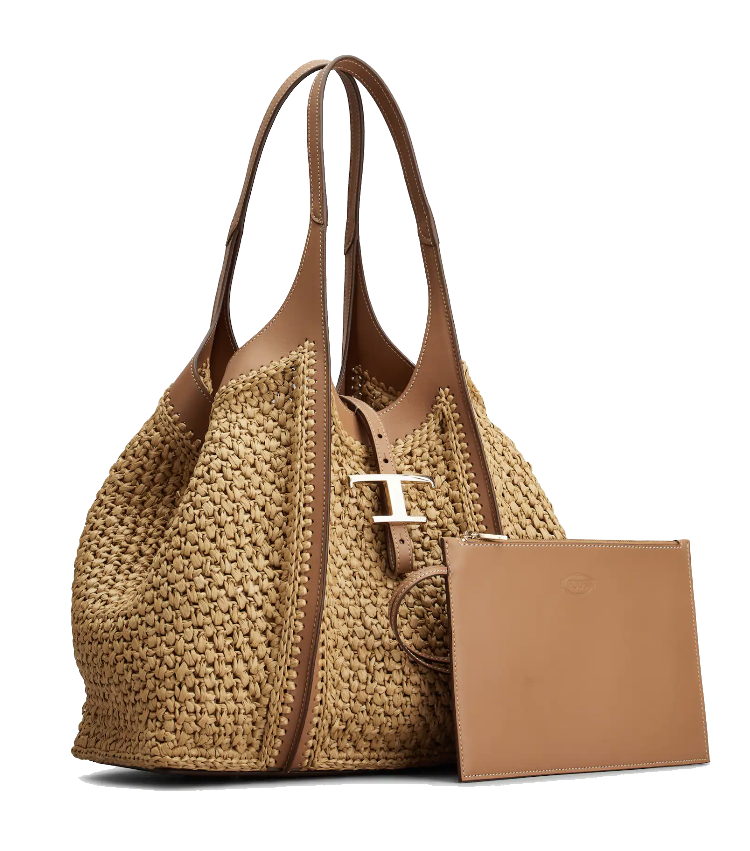 TODS T TIMELESS SHOPPER RAFFIA NATUREL MEDIUM