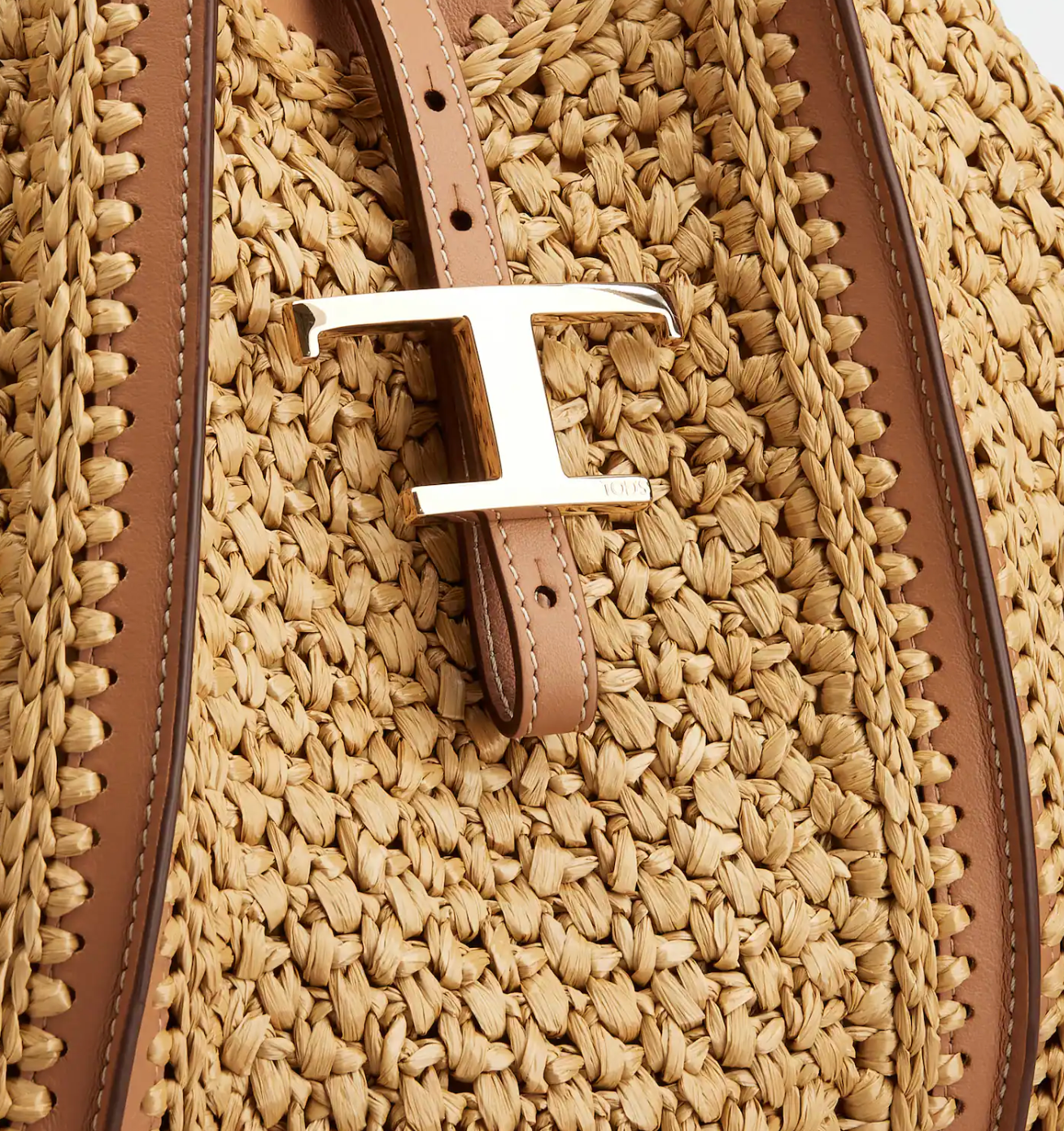 TODS T TIMELESS SHOPPER RAFFIA NATUREL MEDIUM