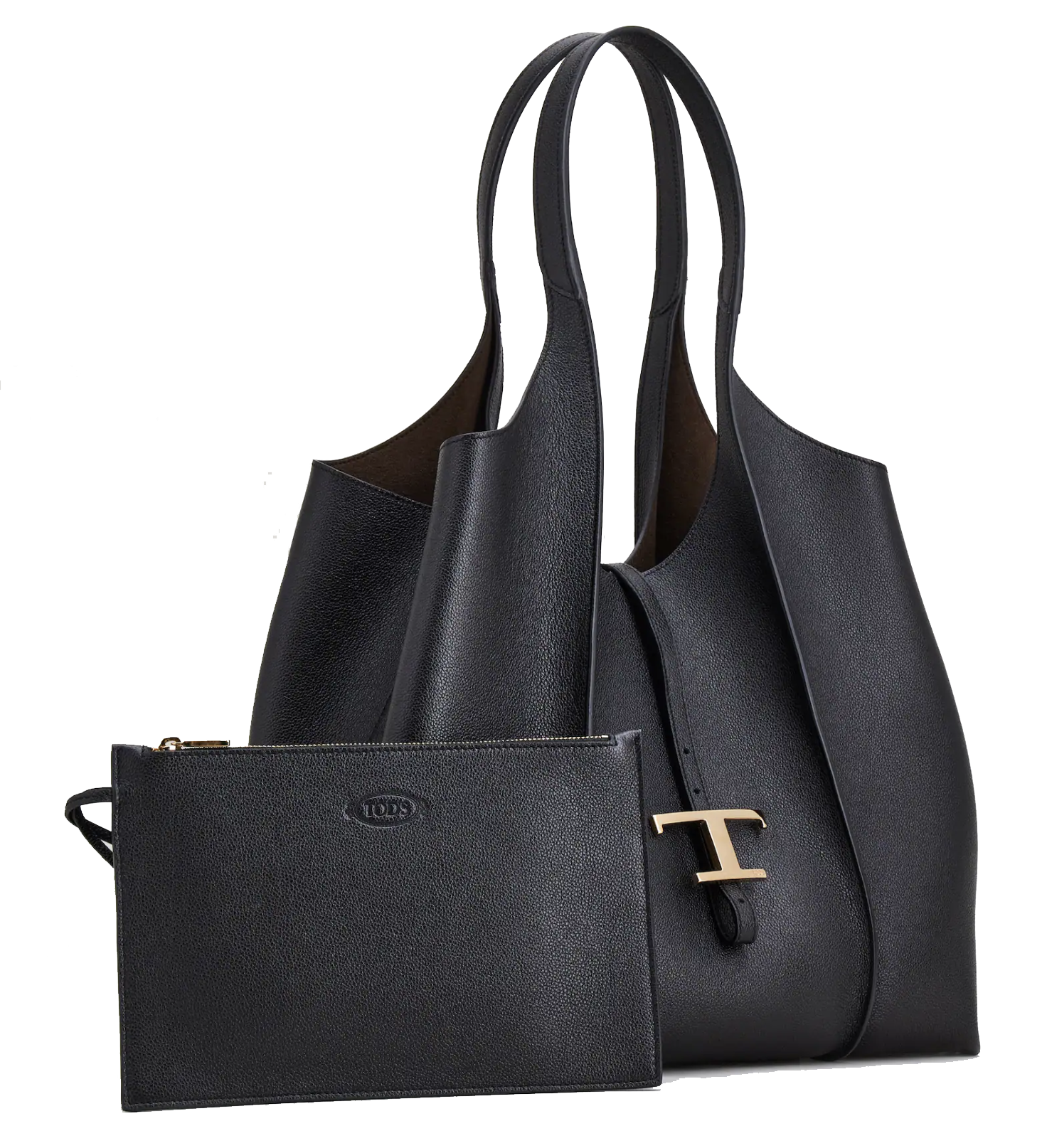 TODS T TIMELESS SHOPPING BAG BLACK MEDIUM