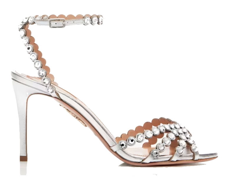 AQUAZZURA TEQUILA SANDAL 85 SILVER