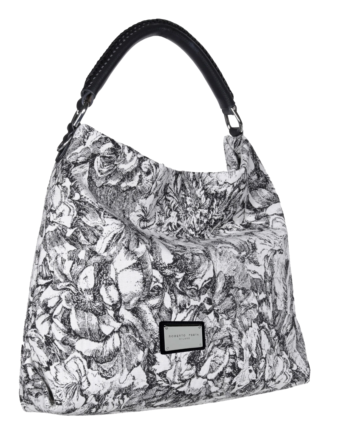 ROBERTO FESTA FLOWER BAG BLACK WHITE