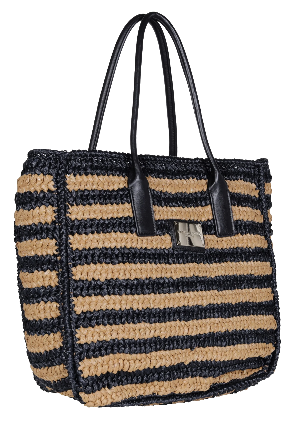 ROBERTO FESTA RAFFIA BAG BLACK NATUREL