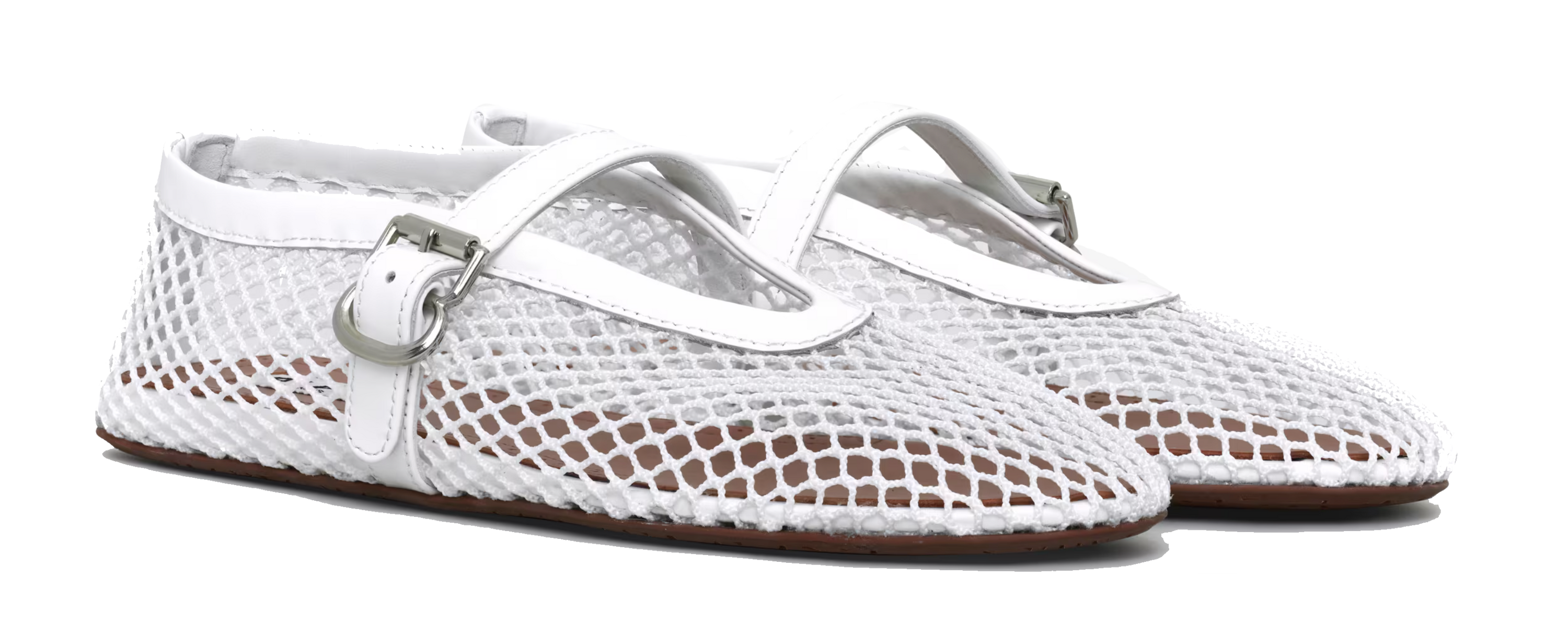 ALAIA FISHNET BALLERINA BLANC