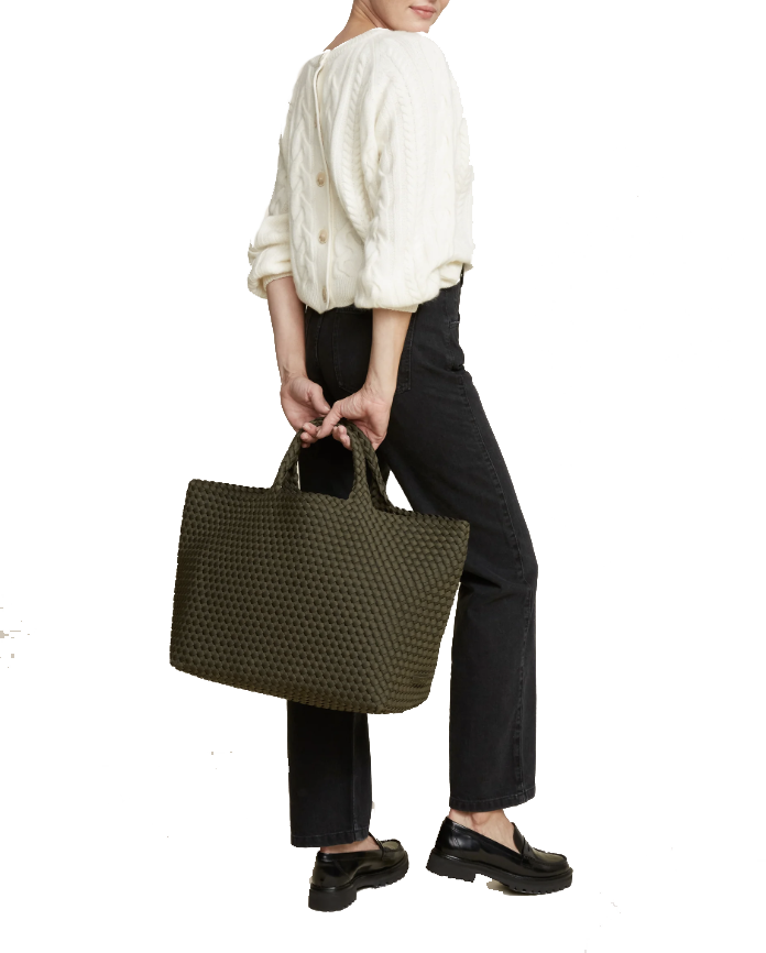 NAGHEDI ST BARTHS LARGE TOTE OLIVE