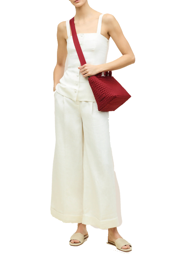 NAGHEDI ST BARTHS SMALL TOTE ROSSO