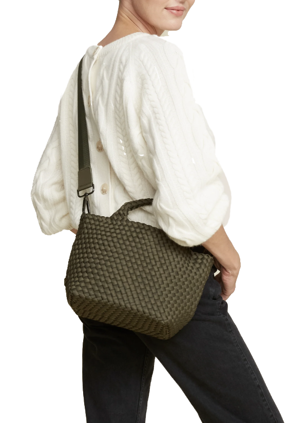 NAGHEDI ST BARTHS SMALL TOTE OLIVE