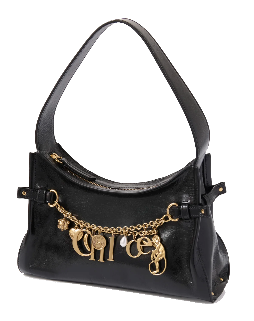 CHLOE CHARMS HOBO BAG BLACK